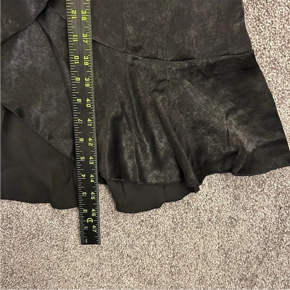 LULUS Women's Black Midi Dress Wrapped Up Satin Flutter Sleeve Black Size XS NWT - Picture 12 of 16